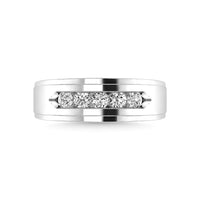 Thumbnail for Diamond 1/2 Ct.Tw. Mens Wedding Band in 14K White Gold
