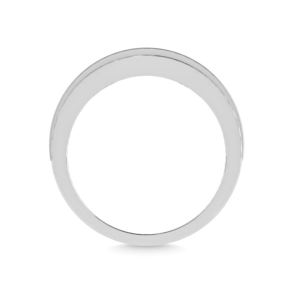 Diamond 1 Ct.Tw. Mens Wedding Band in 14K White Gold