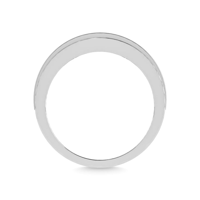 Diamond 1 Ct.Tw. Mens Wedding Band in 14K White Gold