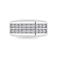 Thumbnail for Diamond 1 Ct.Tw.Mens Wedding Band in 10K White Gold