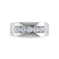 Thumbnail for Diamond 1 Ct.Tw.Mens Wedding Band in 10K White Gold