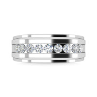 Thumbnail for Diamond 1 Ct.Tw.Mens Wedding Band in 14K White Gold
