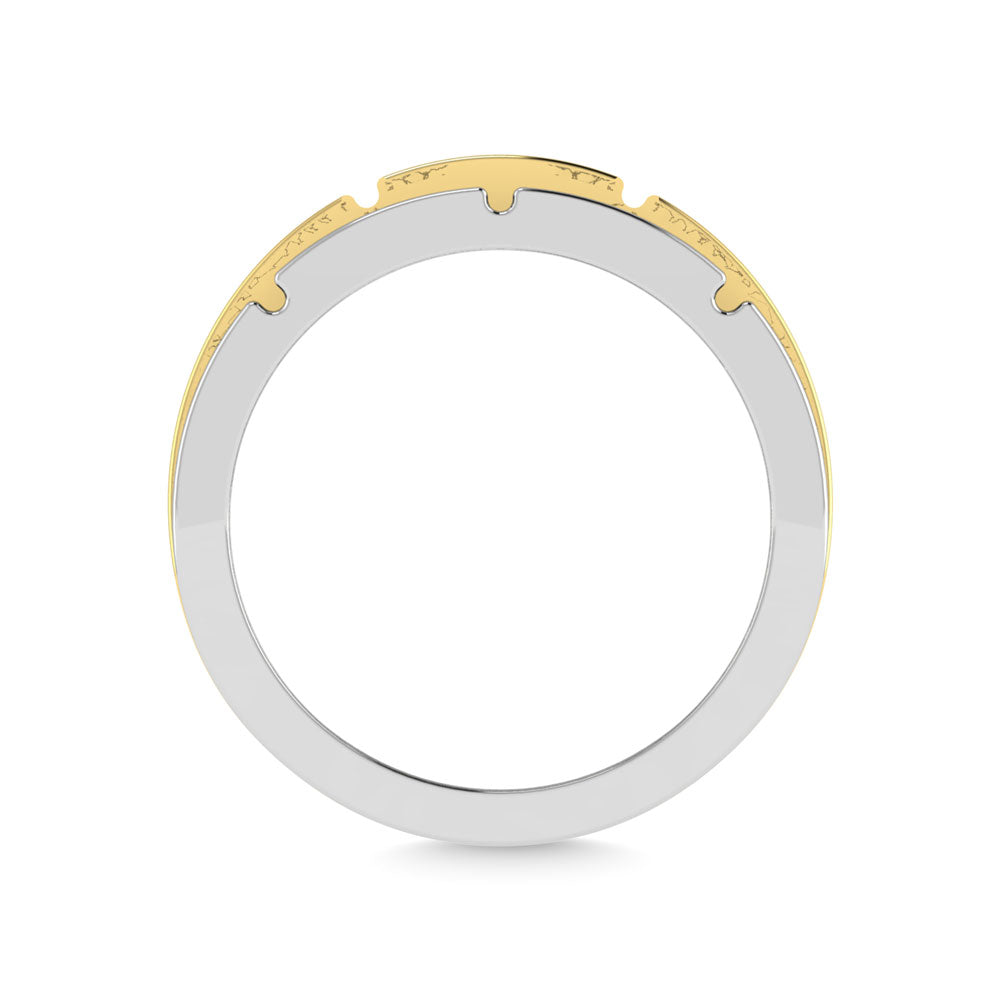 Diamond 1/4 Ct.Tw.Mens Wedding Band in 14K Two Tone Gold