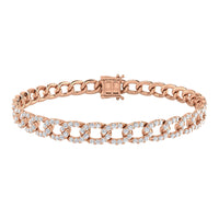Thumbnail for Diamond 3 1/8 Ct.Tw. Cuban Bracelets in 14K Rose Gold