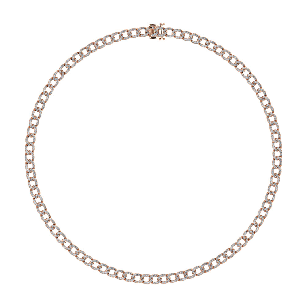 Diamond 7 5/8 Ct.Tw. Cuban Necklace in 14K Rose Gold