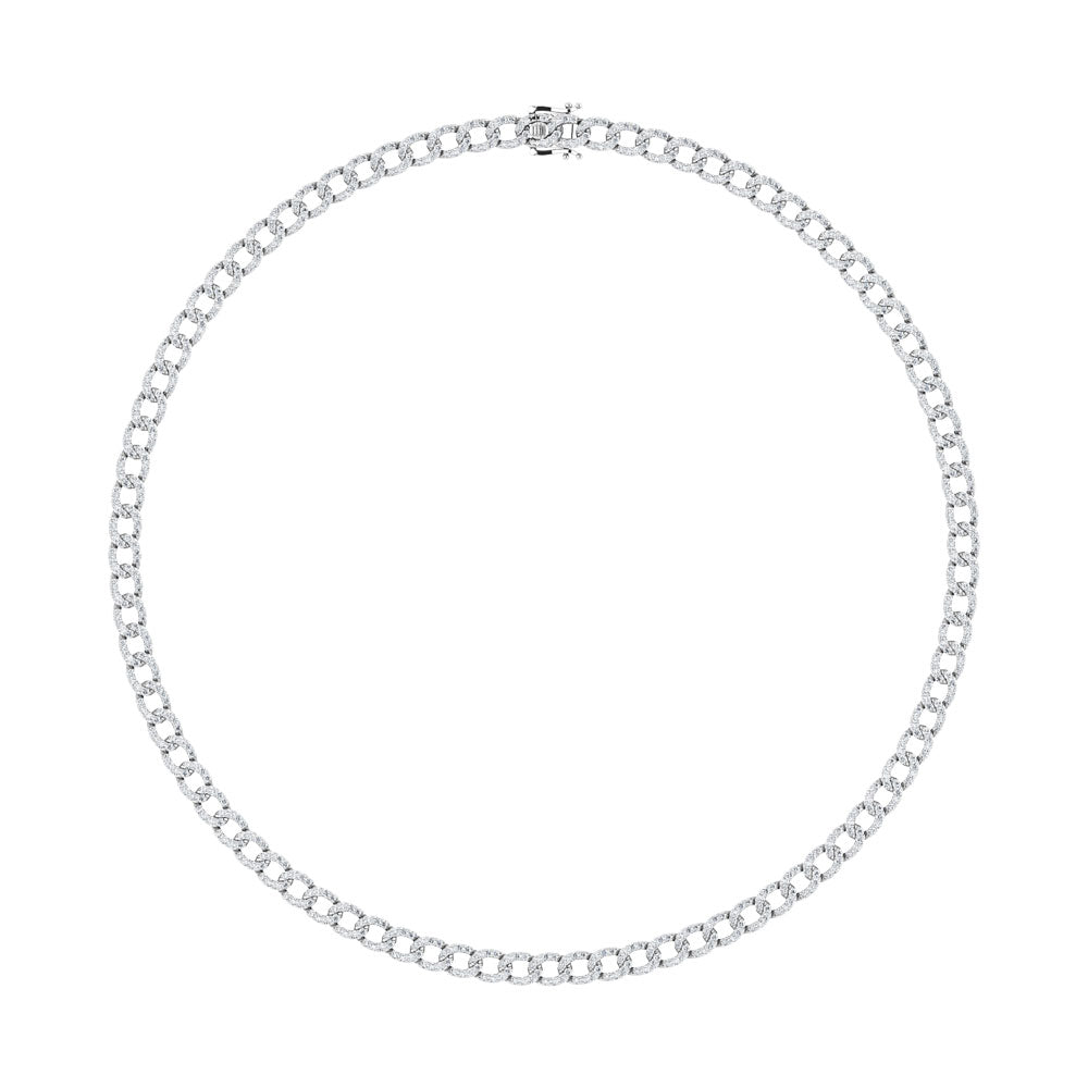 Diamond 7 5/8 Ct.Tw. Cuban Necklace in 14K White Gold