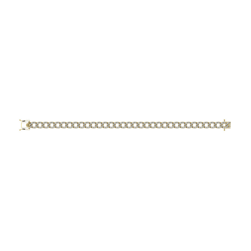 Diamond 3 1/8 Ct.Tw. Cuban Bracelets in 14K Yellow Gold