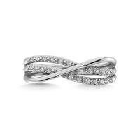 Thumbnail for Diamond 1/20 Ct.Tw. Cross Over Ring in Sterling Silver