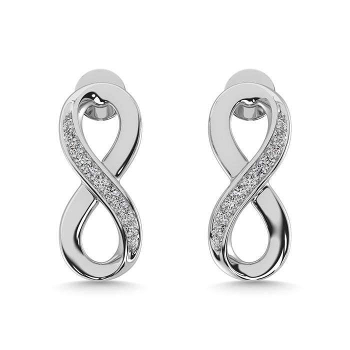 Diamond 1/20 Ct.Tw. Infinity Earrings in Sterling Silver