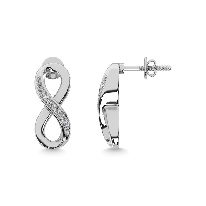 Diamond 1/20 Ct.Tw. Infinity Earrings in Sterling Silver