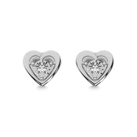 Thumbnail for Diamond 1/50 Ct.Tw. Heart Earrings in Sterling Silver