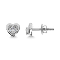 Thumbnail for Diamond 1/50 Ct.Tw. Heart Earrings in Sterling Silver