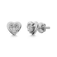 Thumbnail for Diamond 1/50 Ct.Tw. Heart Earrings in Sterling Silver