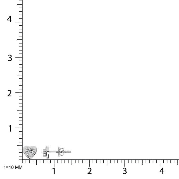 Diamond 1/50 Ct.Tw. Heart Earrings in Sterling Silver