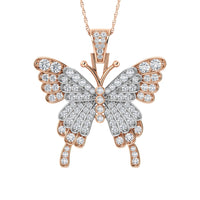 Thumbnail for Diamond 5/8 Ct.Tw. Butterfly Pendant in 10K Two Tone