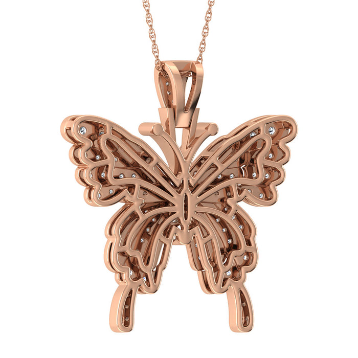 Diamond 1 3/8 Ct.Tw. Butterfly Pendant in 10K Two Tone