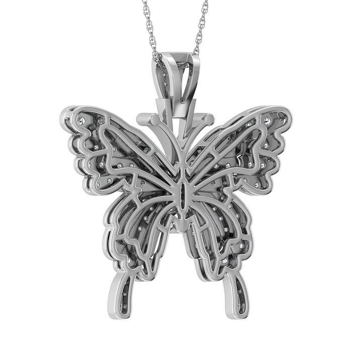 Diamond  1 3/8 Ct.Tw. Butterfly Pendant in 10K White Gold
