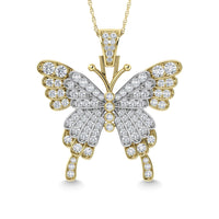 Thumbnail for Diamond 1 7/8 Ct.Tw. Butterfly Pendant in 10K Two Tone