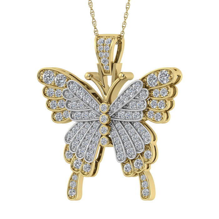 Diamond  5/8 Ct.Tw. Butterfly Pendant in 10K Two Tone