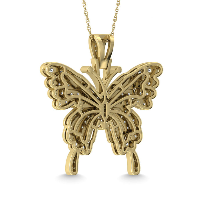 Diamond 1 3/8 Ct.Tw. Butterfly Pendant in 10K Two Tone