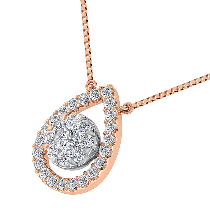 14K White Gold 1/3 Ct.Tw. Diamond Pear Shape Necklace