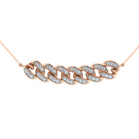 Thumbnail for 14K Rose Gold 1/5 Ct.Tw. Diamond Cuban Style Necklace