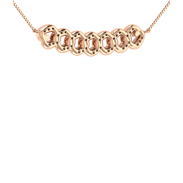 14K Rose Gold 1/5 Ct.Tw. Diamond Cuban Style Necklace