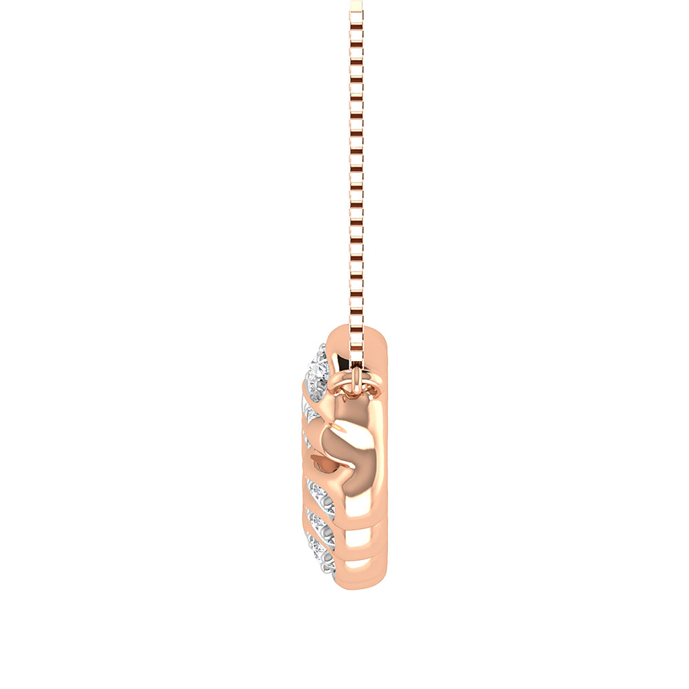 14K Rose Gold 1/5 Ct.Tw. Diamond Cuban Style Necklace