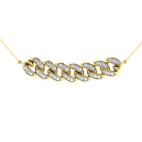 Thumbnail for 14K Yellow Gold 1/5 Ct.Tw. Diamond Cuban Style Necklace