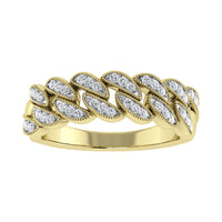Thumbnail for 14K Yellow Gold 1/5 Ct.Tw. Diamond Cuban Style Band
