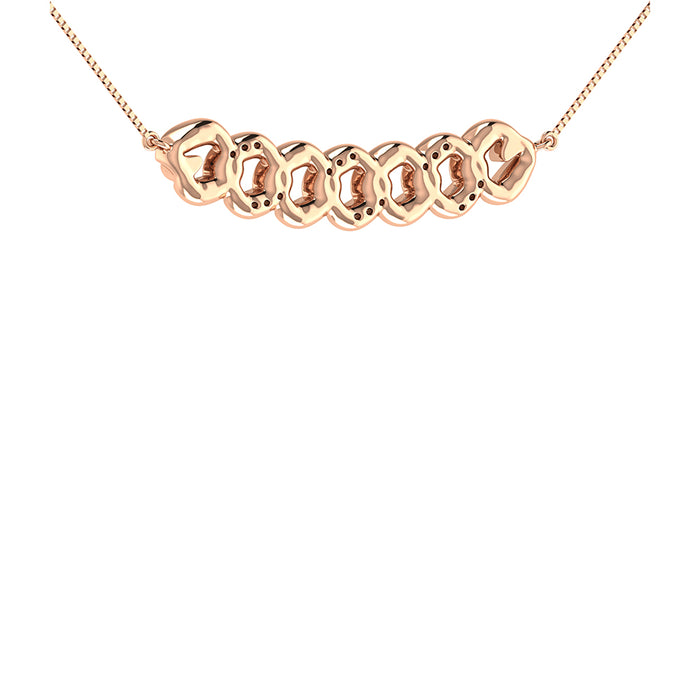 10K Rose Gold 1/20 Ct.Tw. Diamond Cuban Style Necklace