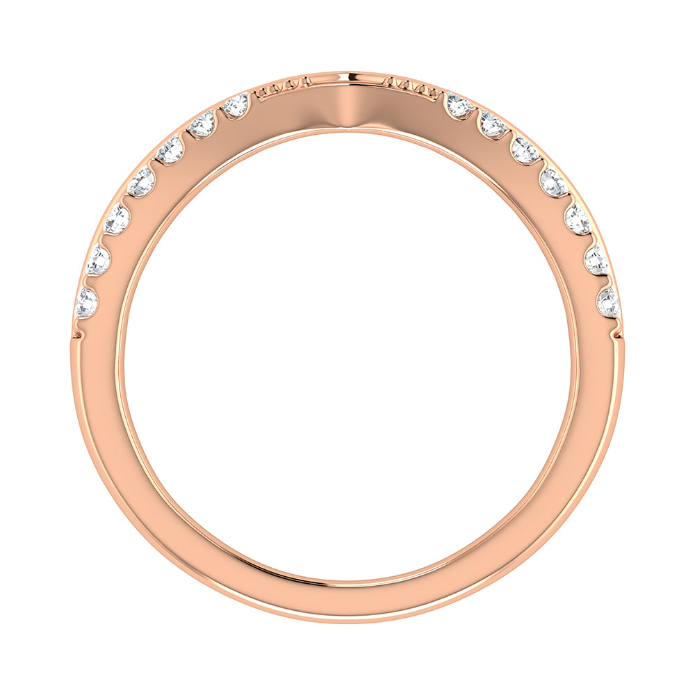 14K Rose Gold 1/10 Ct.Tw. Diamond Chevron Band