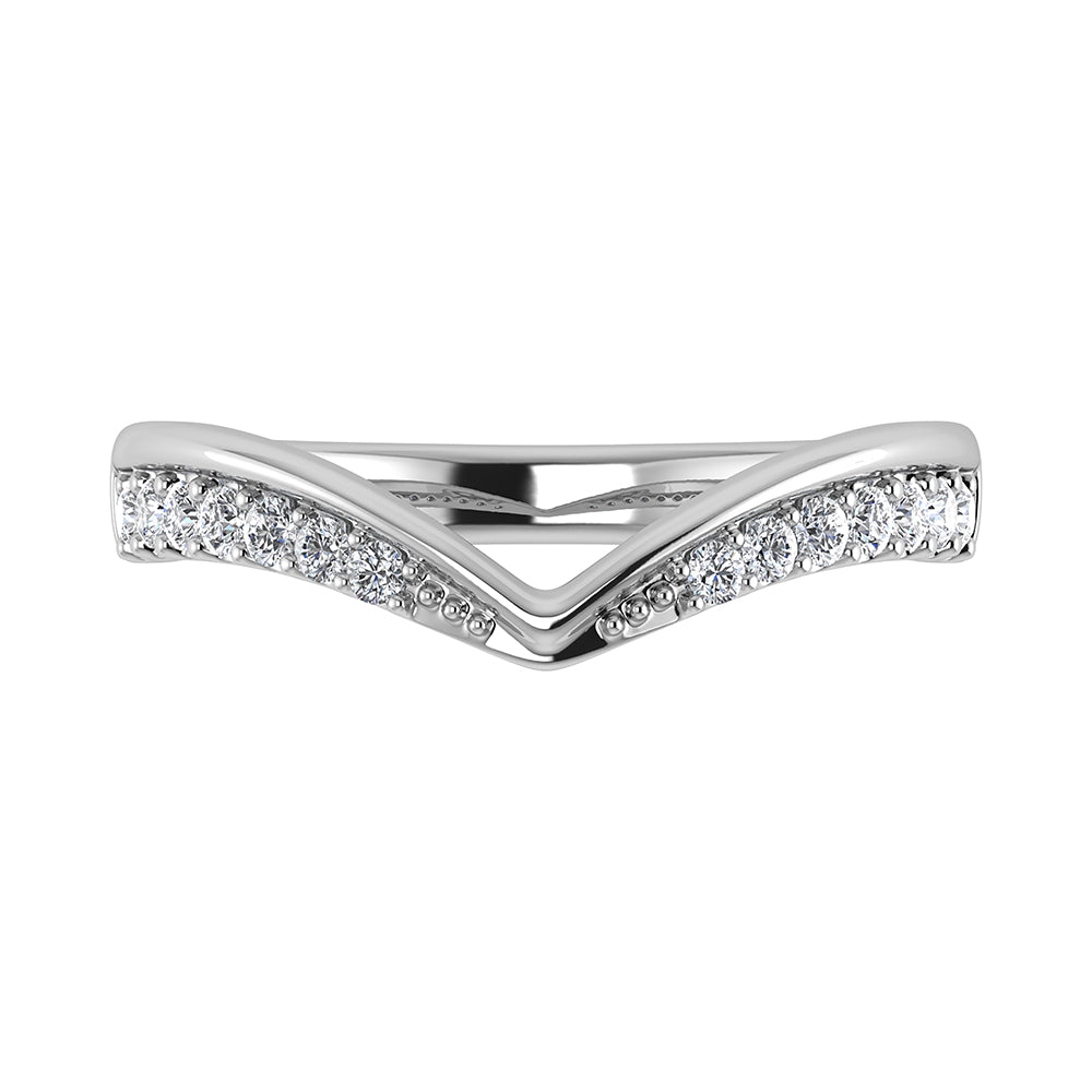 14K White Gold 1/10 Ct.Tw. Diamond Chevron Band