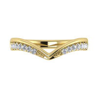 Thumbnail for 14K Yellow Gold 1/10 Ct.Tw. Diamond Chevron Band