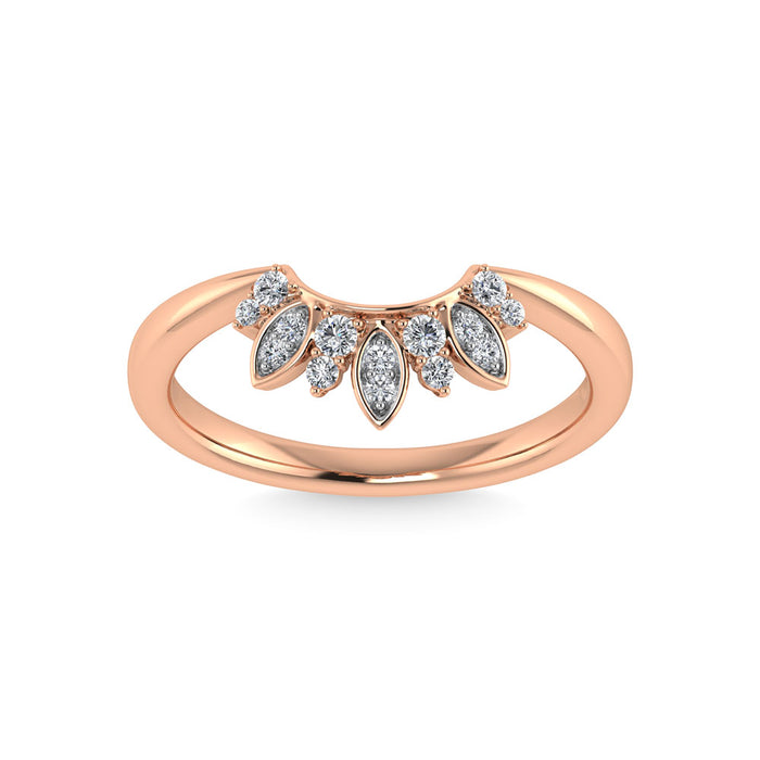 Diamond 1/8 Ct.Tw. Curve Band in 14K Rose Gold