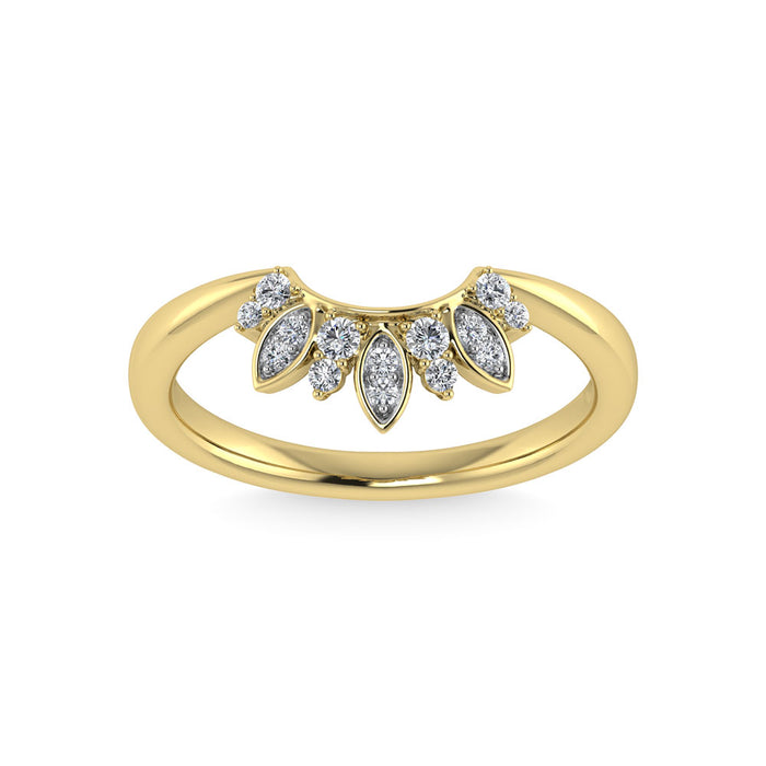 Diamond 1/8 Ct.Tw. Curve Band in 14K Yellow Gold