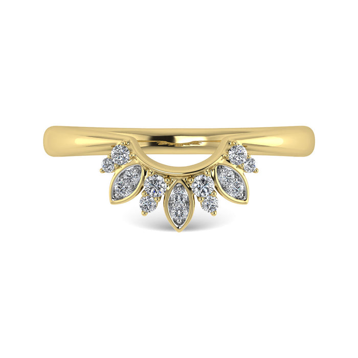 Diamond 1/8 Ct.Tw. Curve Band in 14K Yellow Gold