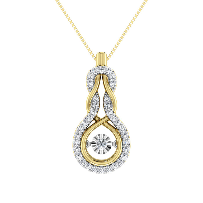 10K Yellow Gold 1/5 Ct.Tw. Diamond Shimmering Pendant