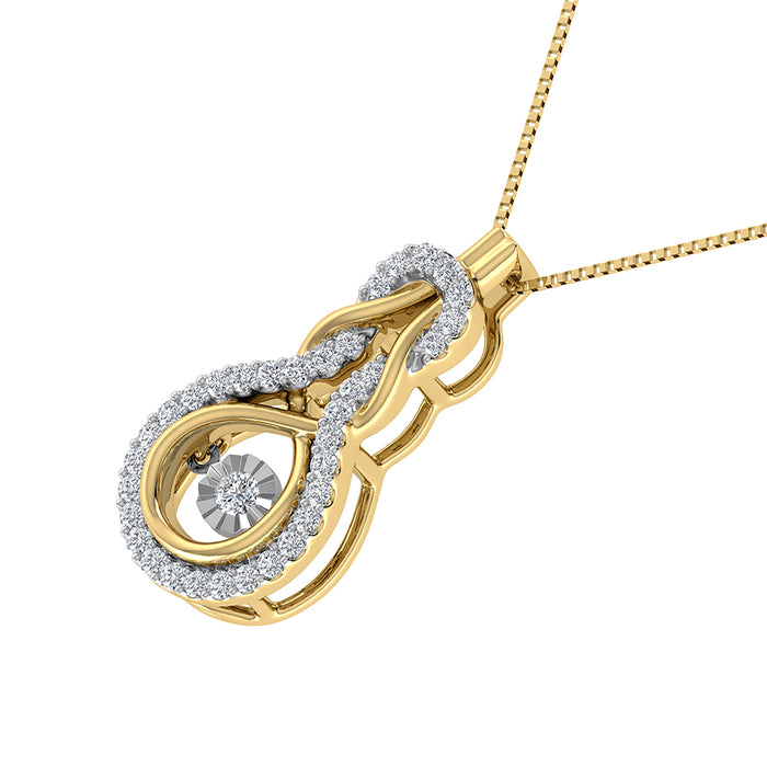 10K Yellow Gold 1/5 Ct.Tw. Diamond Shimmering Pendant