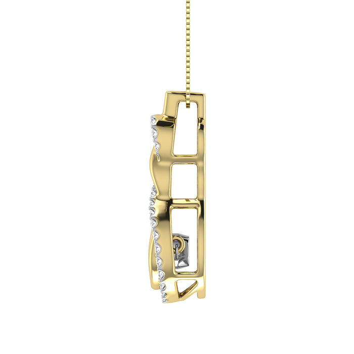 10K Yellow Gold 1/5 Ct.Tw. Diamond Shimmering Pendant