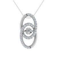 Thumbnail for 10K White Gold 1/4 Ct Ct.Tw. Diamond Interlinked Oval Shape Pendant