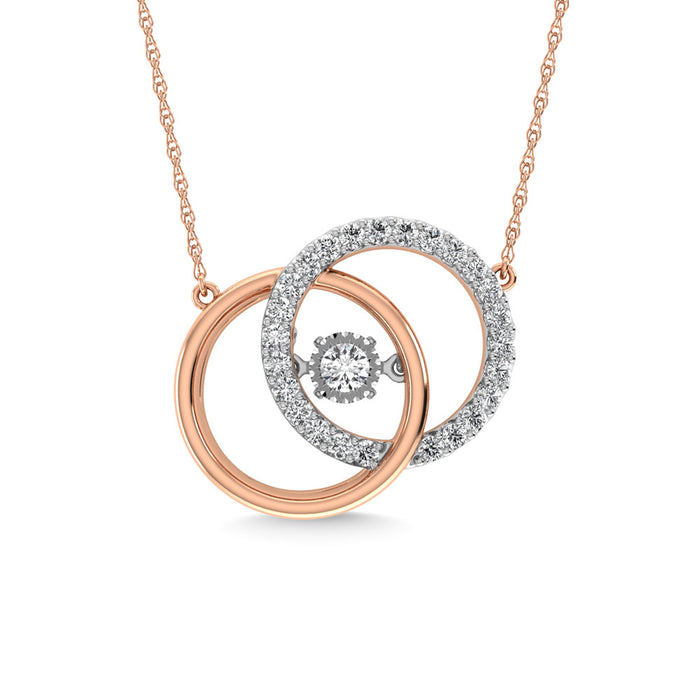 Diamond 1/4 Ct.Tw. Circle Pendant in 10K Rose Gold