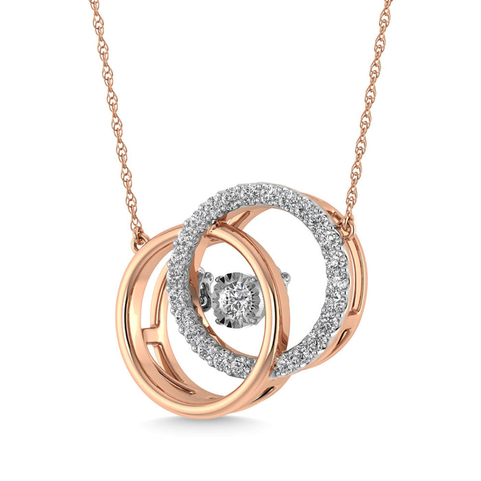 Diamond 1/4 Ct.Tw. Circle Pendant in 10K Rose Gold