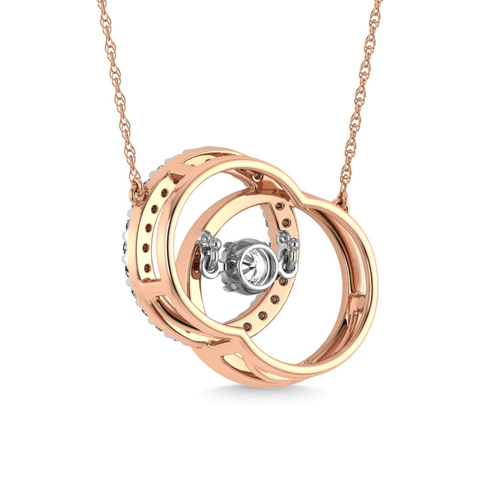 Diamond 1/4 Ct.Tw. Circle Pendant in 10K Rose Gold