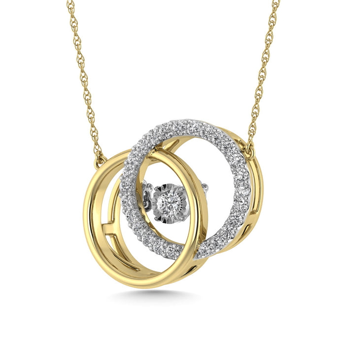 Diamond 1/4 Ct.Tw. Circle Pendant in 10K Yellow Gold
