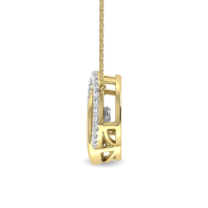 Diamond 1/4 Ct.Tw. Circle Pendant in 10K Yellow Gold