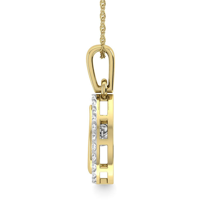 Diamond 1/6 Ct.Tw. Fashion Pendant in 10K Yellow Gold