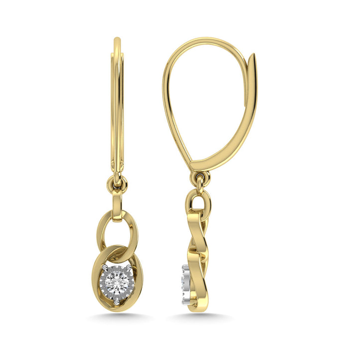 Diamond 1/6 Ct.Tw. Danglers Earrings in 10K Yellow Gold