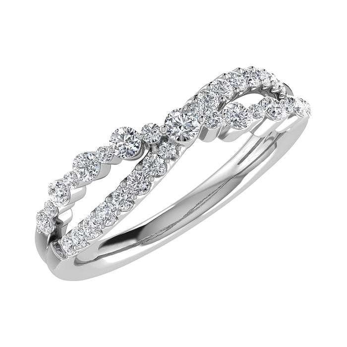 10K White Gold 1/2 Ct Ct.Tw. Diamond Crossover Ring