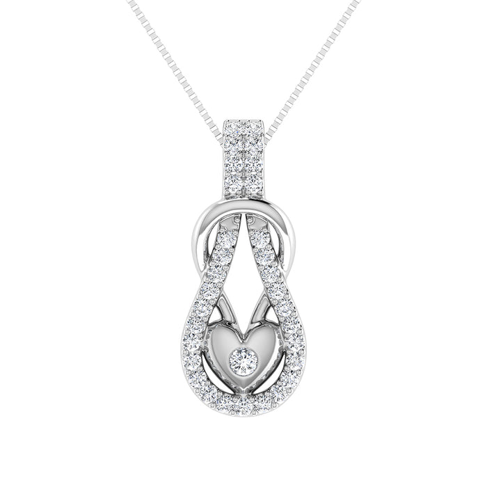 10K White Gold 1/4 Ct.Tw. Diamond Shimmering Pendant